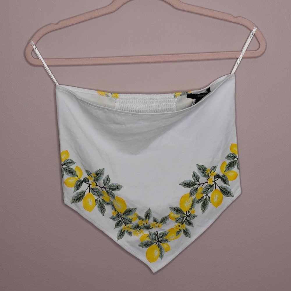 Forever 21 Lemon Tube Top NWT Bandana New Medium
